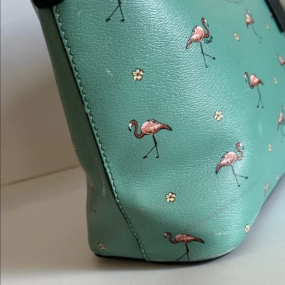 Teal Flamingo Print Tote - Picture 11 of 17